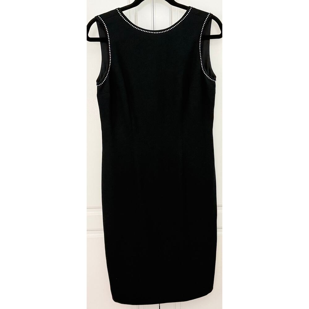 Vintage Liz Claiborne Black Sleeveless Sheath Dress with Rhinestones Size 6